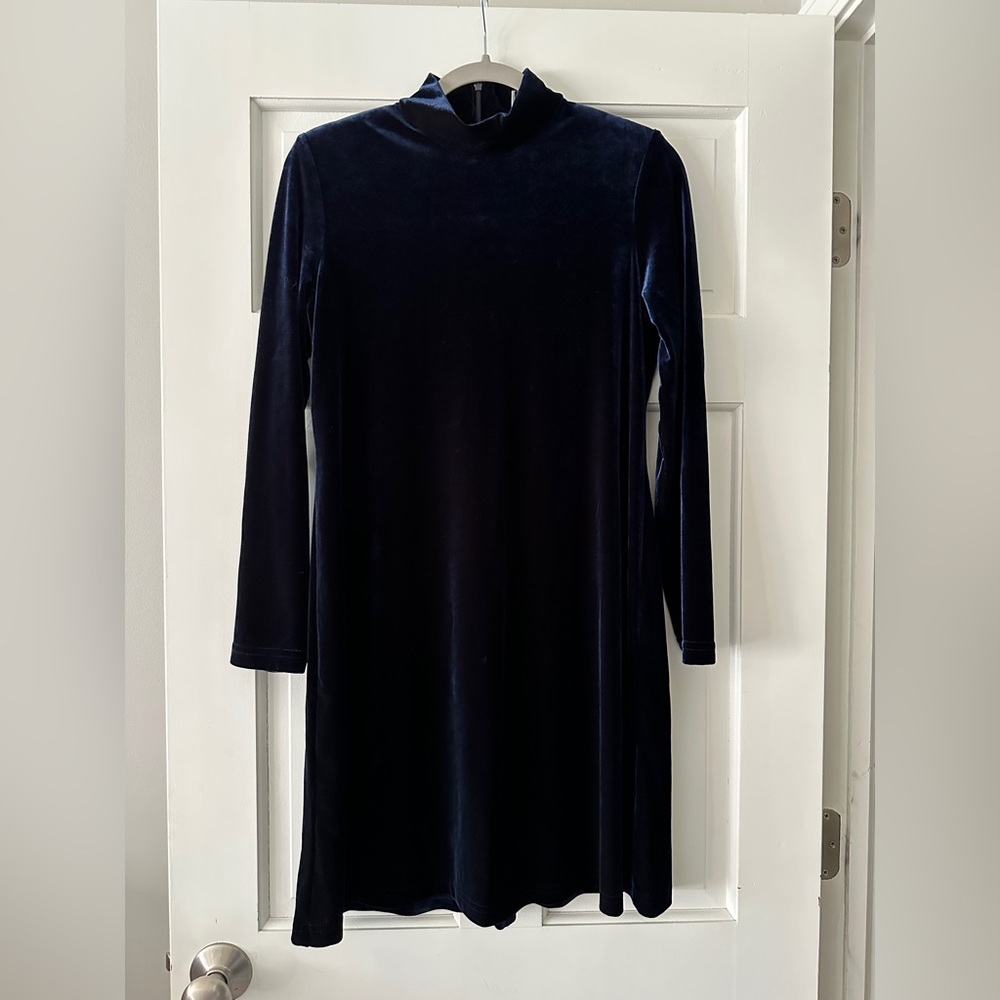 Vintage Ronnie Nicole Mock Turtleneck Long Sleeve Velvet Mini Dress